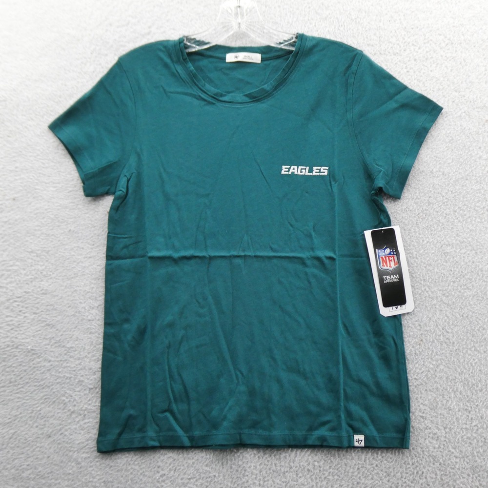 47 Brand Shirt Womens Small Philadelphia Eagles Green NFL Cotton Short Sleeve